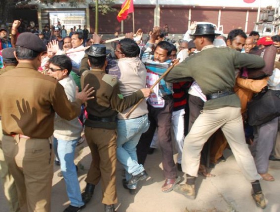 Forward Block stages Jail Bharo protest in Agartala